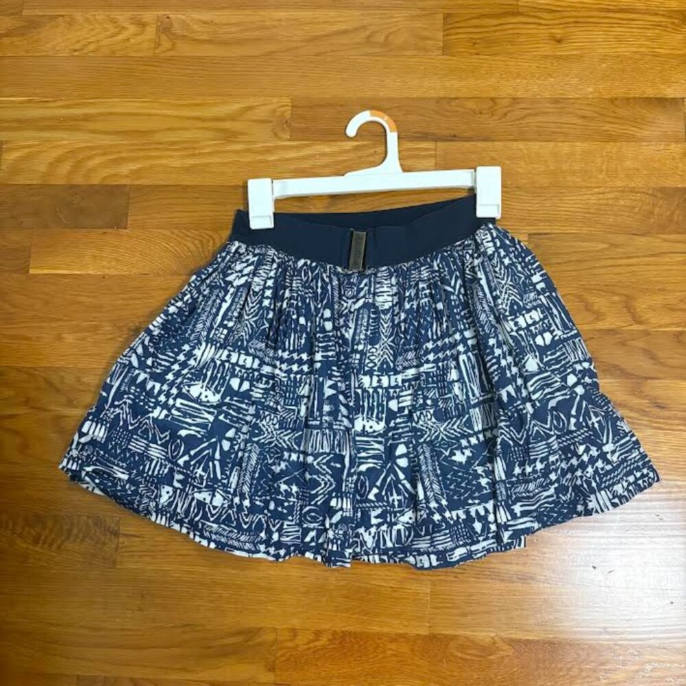 Hollister Navy White Print Mini Skirt